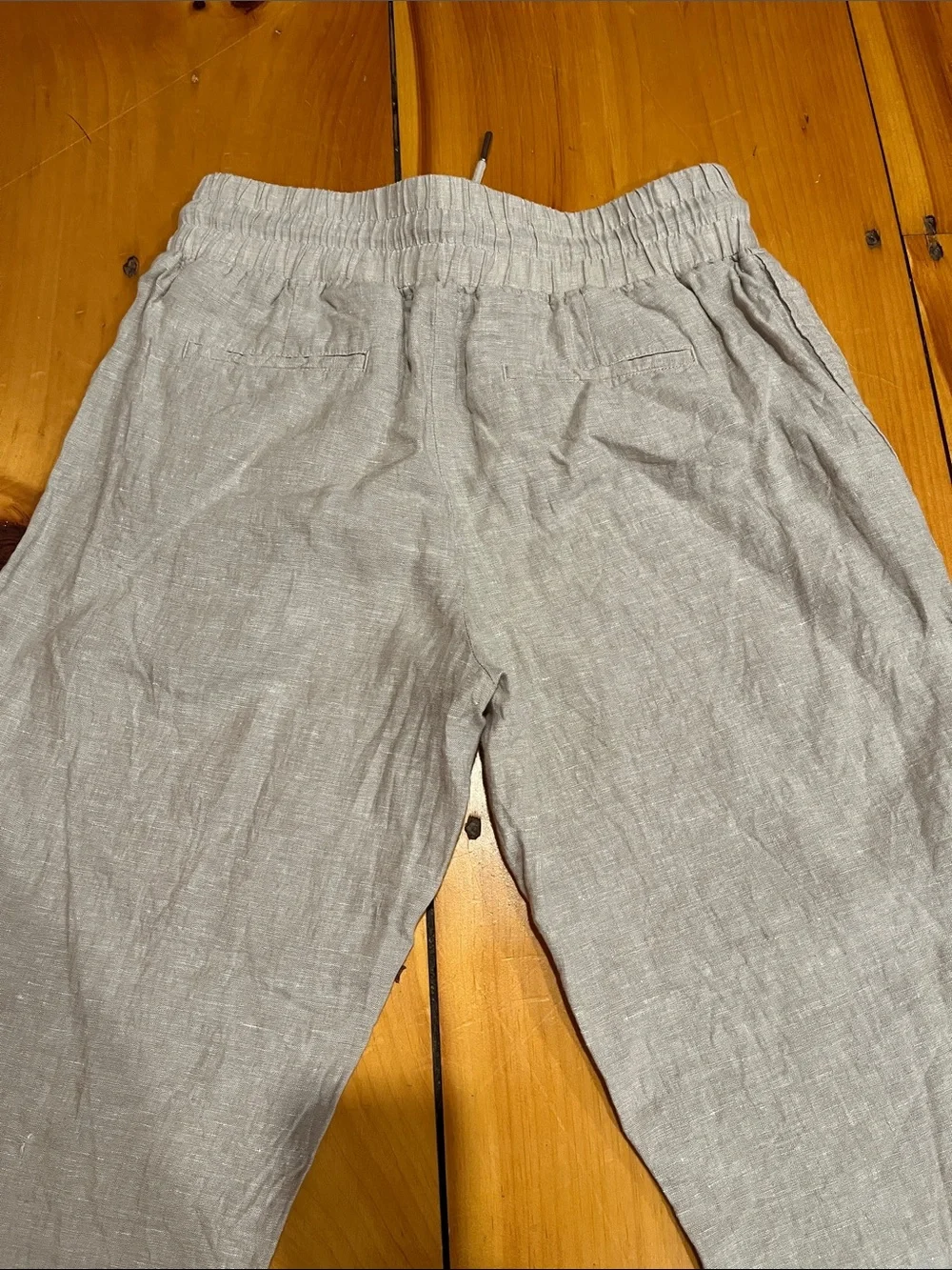 QUINCE M Flax 100% European Linen Wide Leg Pants Drawstring Pockets